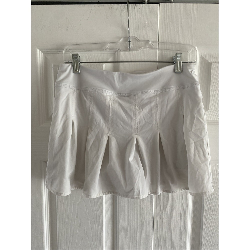 Athleta Womens Small White Tennis Skort Pleated Performance Golf Preppy